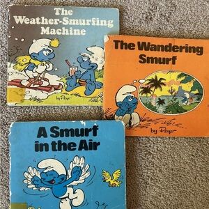 Lot of 3 Smurfs Mini-storybooks by Peyo Vintage Paperback 1979, 1980, 1981